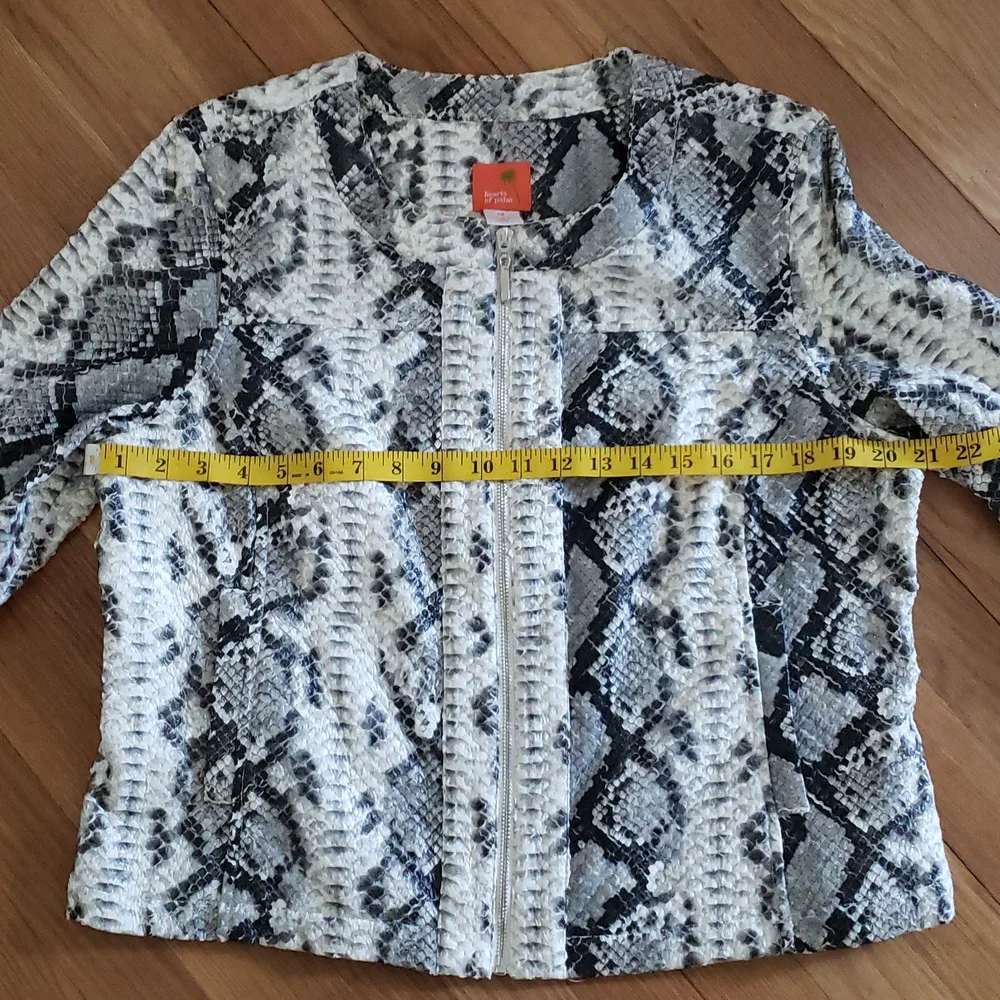 Hearts of Palm Faux Snakeskin Leather Zippered Jacket Women's Size 14 Large - Picture 8 of 12
